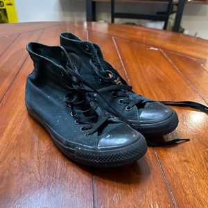 All black high top converse